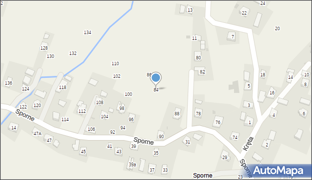 Korczyna, Sporne, 84, mapa Korczyna