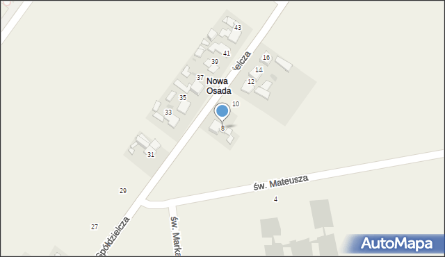 Kornice, Spółdzielcza, 8, mapa Kornice