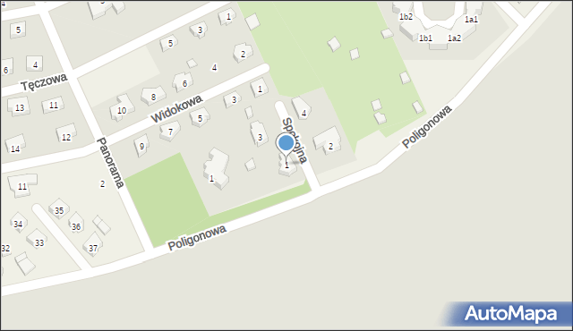 Kościelna Wieś, Spokojna, 1, mapa Kościelna Wieś