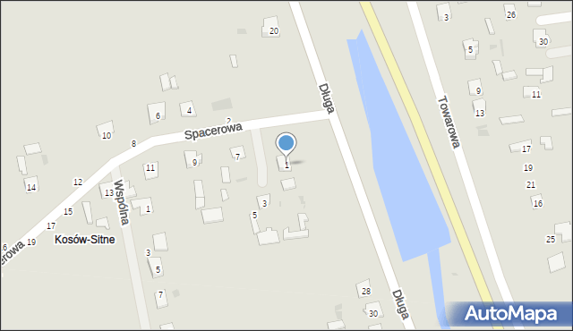 Kosów Lacki, Spacerowa, 1, mapa Kosów Lacki