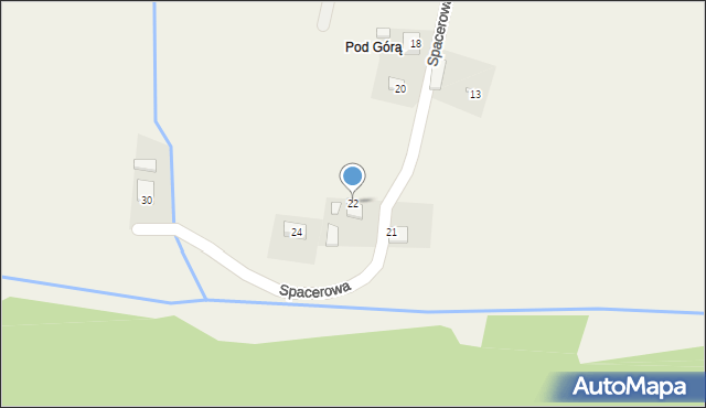 Kossowa, Spacerowa, 22, mapa Kossowa