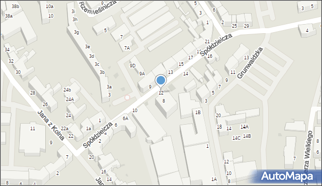 Koszalin, Spółdzielcza, 12, mapa Koszalina