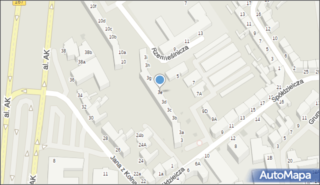 Koszalin, Spółdzielcza, 3e, mapa Koszalina