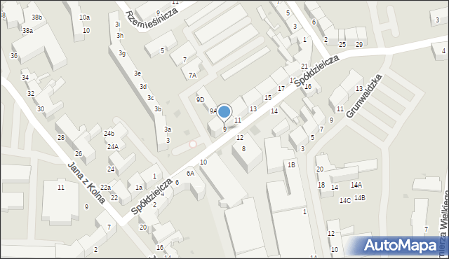 Koszalin, Spółdzielcza, 9, mapa Koszalina