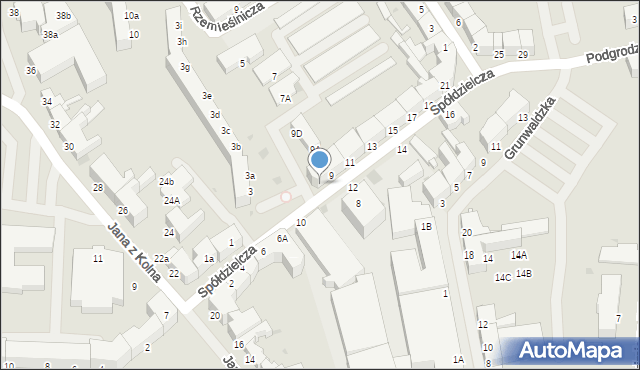 Koszalin, Spółdzielcza, 9C, mapa Koszalina