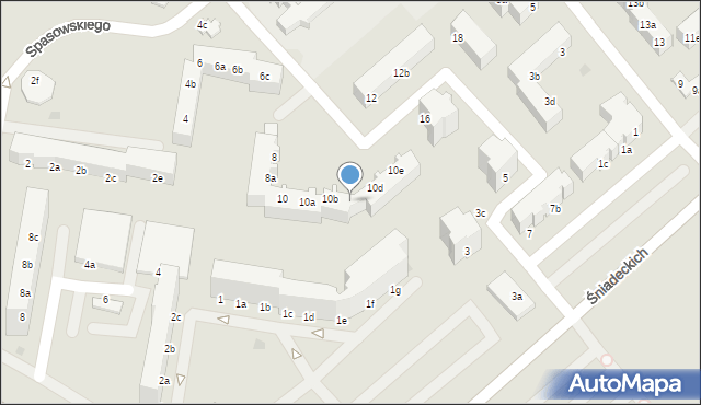 Koszalin, Spasowskiego Bronisława, 10c, mapa Koszalina