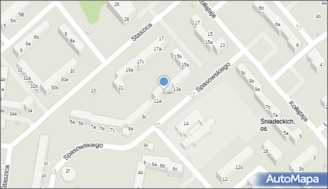 Koszalin, Spasowskiego Bronisława, 11b, mapa Koszalina