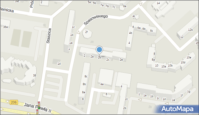 Koszalin, Spasowskiego Bronisława, 2b, mapa Koszalina