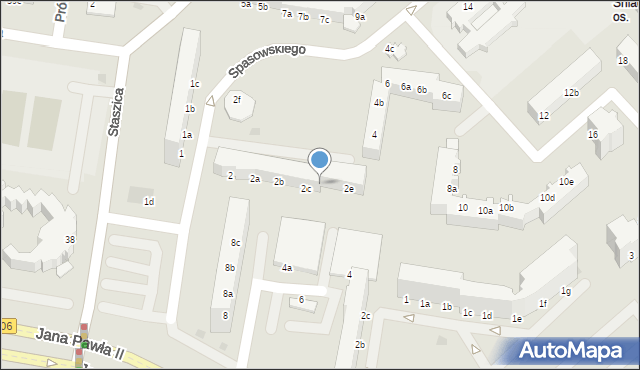 Koszalin, Spasowskiego Bronisława, 2d, mapa Koszalina