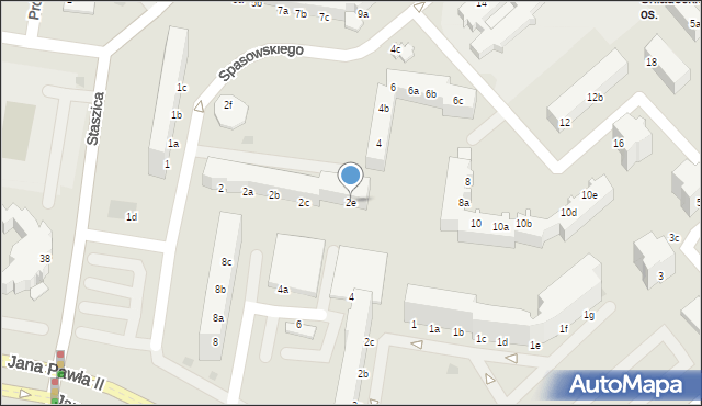 Koszalin, Spasowskiego Bronisława, 2e, mapa Koszalina