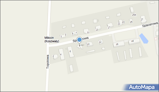 Koszwały, Spacerowa, 8, mapa Koszwały