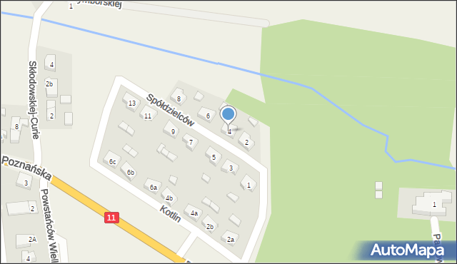 Kotlin, Spółdzielców, 4, mapa Kotlin