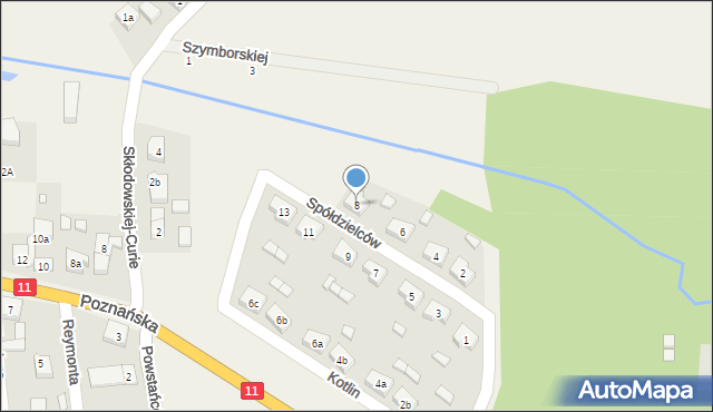 Kotlin, Spółdzielców, 8, mapa Kotlin