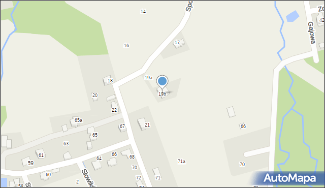 Kozy, Spokojna, 19b, mapa Kozy