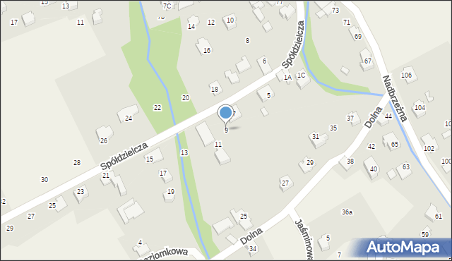 Kozy, Spółdzielcza, 9, mapa Kozy