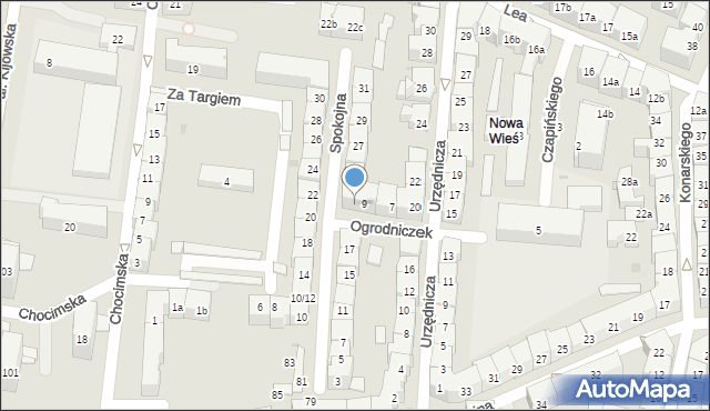 Kraków, Spokojna, 21, mapa Krakowa