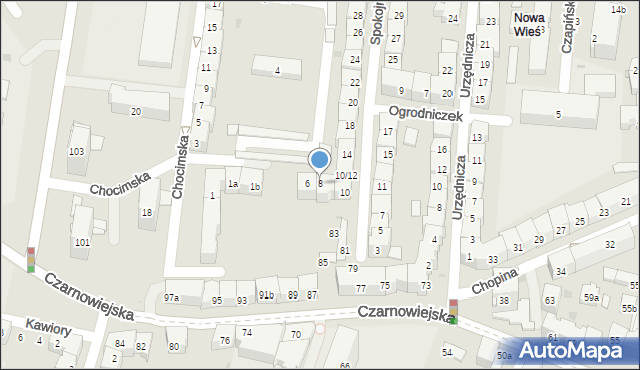 Kraków, Spokojna, 8, mapa Krakowa