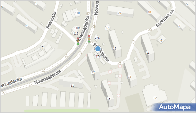 Kraków, Spółdzielców, 17a, mapa Krakowa