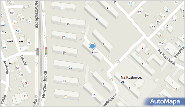 Kraków, Spółdzielców, 6, mapa Krakowa