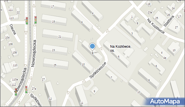 Kraków, Spółdzielców, 8, mapa Krakowa