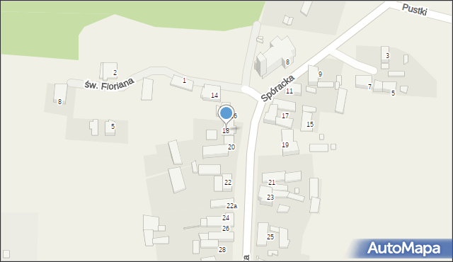 Krasiejów, Sporacka, 18, mapa Krasiejów