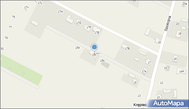 Krępiec, Spokojna, 15c, mapa Krępiec