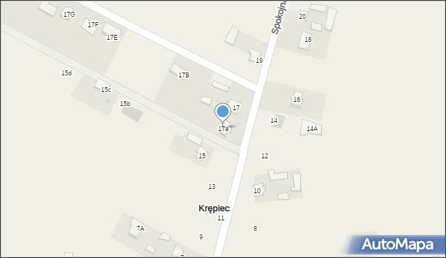 Krępiec, Spokojna, 17a, mapa Krępiec