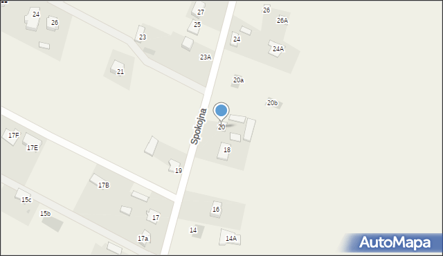 Krępiec, Spokojna, 20, mapa Krępiec