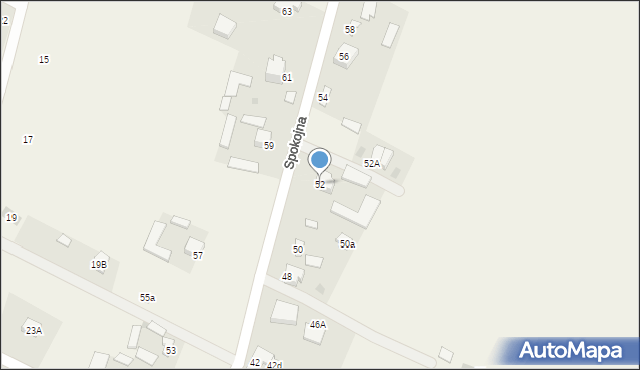 Krępiec, Spokojna, 52, mapa Krępiec