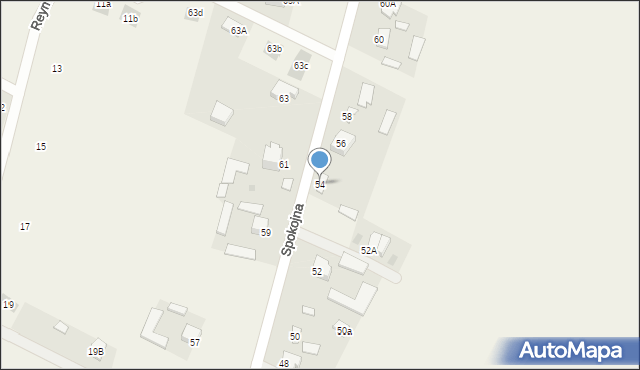 Krępiec, Spokojna, 54, mapa Krępiec