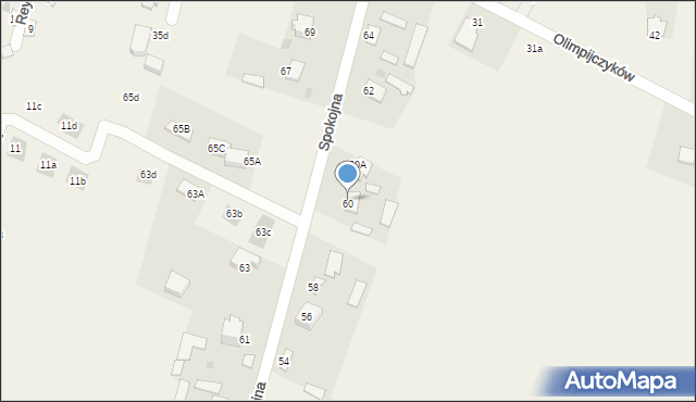 Krępiec, Spokojna, 60, mapa Krępiec