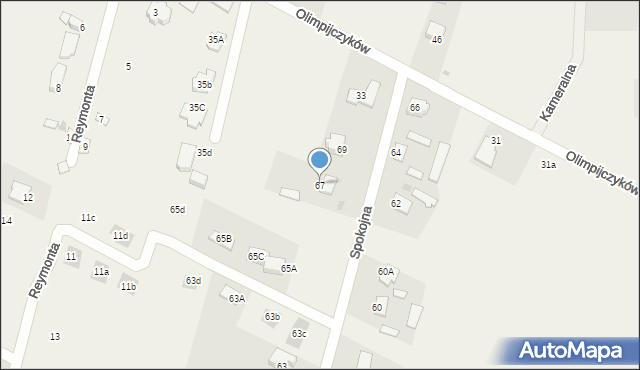 Krępiec, Spokojna, 67, mapa Krępiec