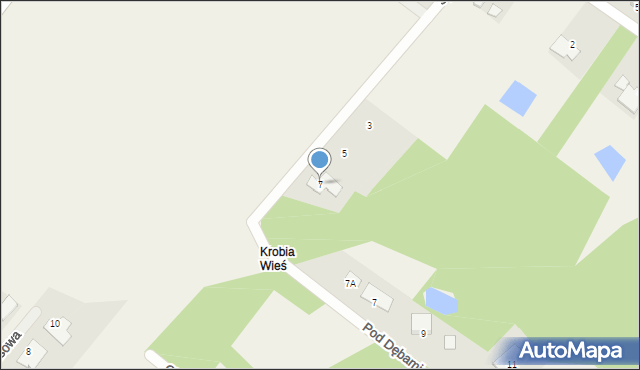 Krobia, Sportowa, 7, mapa Krobia
