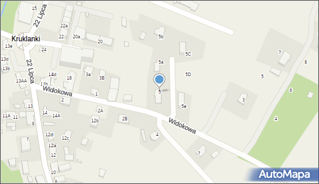 Kruklanki, Spacerowa, 5, mapa Kruklanki