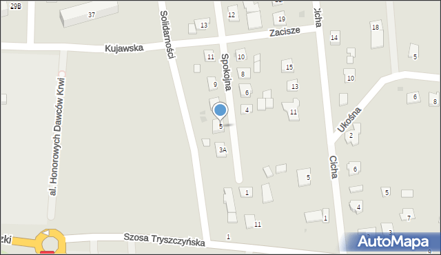 Kruszwica, Spokojna, 5, mapa Kruszwica