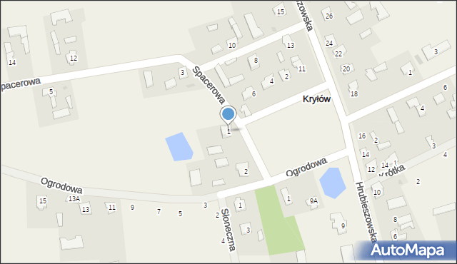 Kryłów, Spacerowa, 1, mapa Kryłów