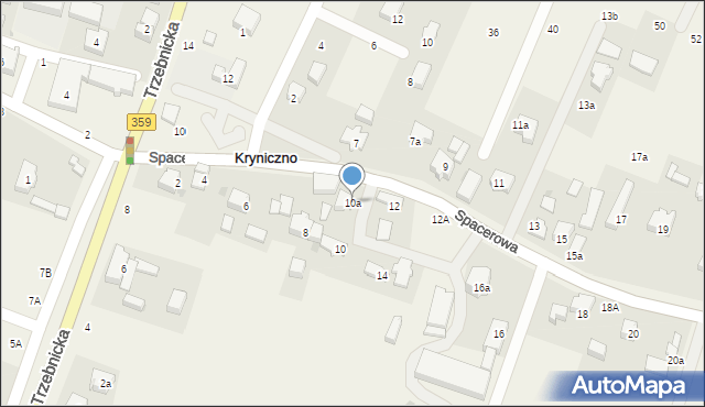 Kryniczno, Spacerowa, 10a, mapa Kryniczno