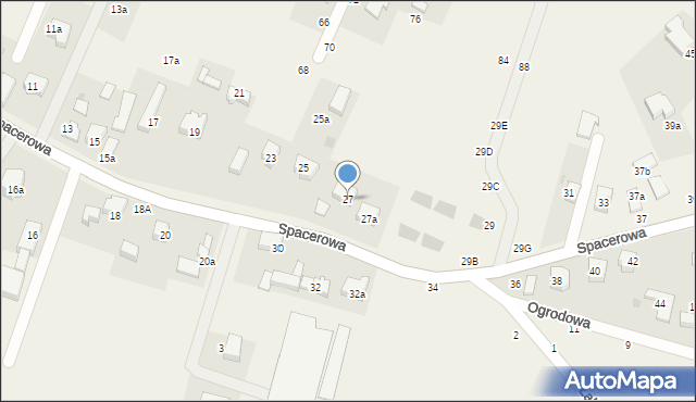 Kryniczno, Spacerowa, 27, mapa Kryniczno