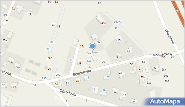 Kryniczno, Spacerowa, 37c, mapa Kryniczno