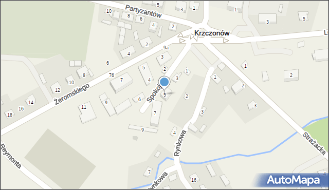 Krzczonów, Spokojna, 5, mapa Krzczonów