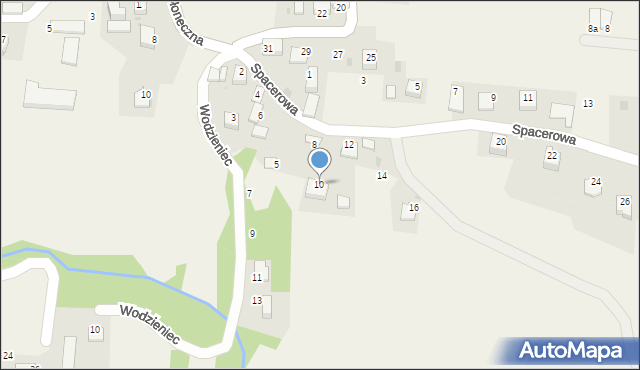 Krzęcin, Spacerowa, 10, mapa Krzęcin