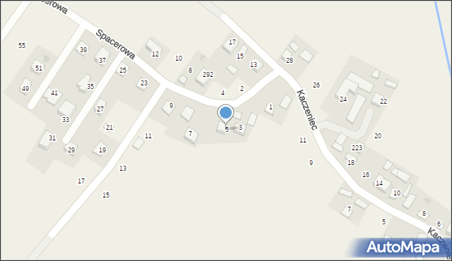 Krzeczów, Spacerowa, 5, mapa Krzeczów