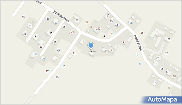Krzeczów, Spacerowa, 7, mapa Krzeczów