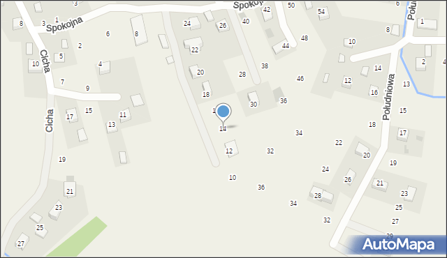 Krzeczów, Spokojna, 14, mapa Krzeczów