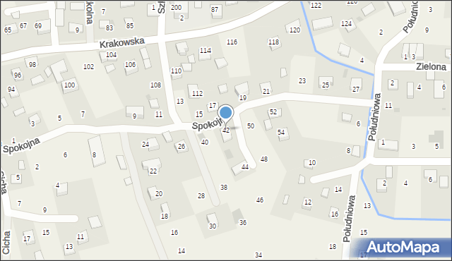 Krzeczów, Spokojna, 42, mapa Krzeczów