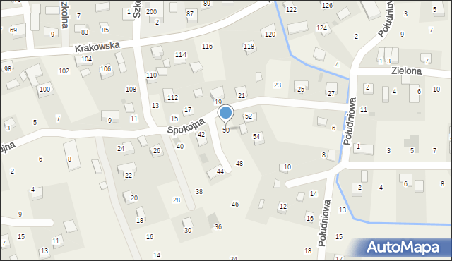 Krzeczów, Spokojna, 50, mapa Krzeczów