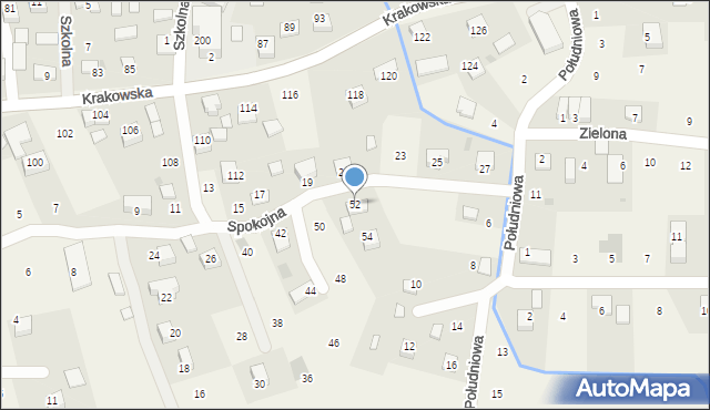 Krzeczów, Spokojna, 52, mapa Krzeczów