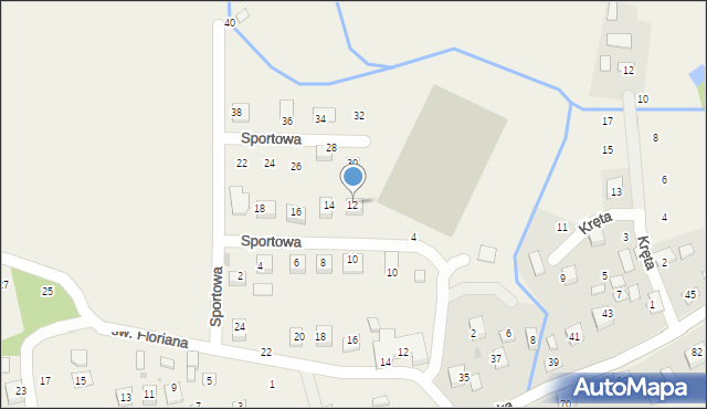 Krzeczów, Sportowa, 12, mapa Krzeczów