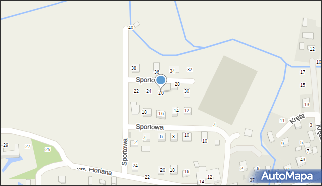 Krzeczów, Sportowa, 26, mapa Krzeczów