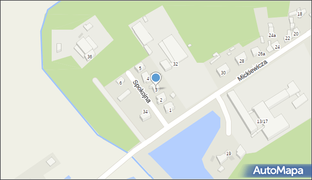 Krzepice, Spokojna, 3, mapa Krzepice